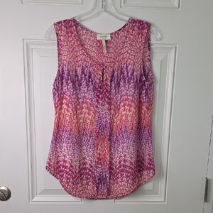 Laundry By Shelli Segal Vibrant Pink and Purple Blouse.  Size 8